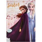 Hallmark Carte d'anniversaire Disney La Reine des Neiges pour sœur – Avec activité à l'intérieur