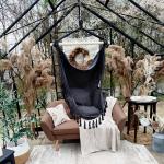 Chaises hamac gris foncé en coton modernes 