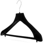 Hangerworld 5 Cintres 42cm en Velours Noir à Bras Larges Antidérapant avec Barre Pantalon pour Vêtements