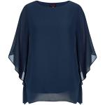 Chemises longues bleu marine en polyester à col rond Taille 3 XL plus size look fashion pour femme 