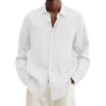 Chemises oxford blanches en coton à manches longues Taille 5 XL look casual pour homme 