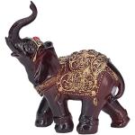 Statuettes en résine à motif éléphants rétro 