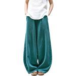 Pantalons large Happy Cherry vert émeraude Tailles uniques look fashion pour femme 