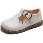 Chaussures casual de mariage Happy Cherry blanches en cuir Pointure 25,5 look casual pour fille 