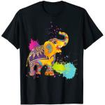 T-shirts pour festival noirs à motif éléphants Taille S look fashion pour homme 