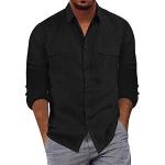 Chemises saison été noires à carreaux à motif Afrique sans repassage à manches longues Taille XXL plus size look fashion pour homme 