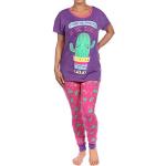 Pyjamas violets à motif cactus Taille M look fashion pour femme 