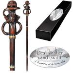 The Noble Collection - Death Eater Swirl Character Wand - 14in (35cm) Wizarding World Wand with Name Tag - Harry Potter Film Set Movie Props Wands