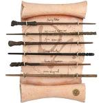 The Noble Collection Harry Potter Dumbledore's Army Wand Collection - Set of 6 Prop Replica Wands on 17in (44cm) Resin Scroll Display - Officially Licensed Film Set Movie Props Gifts