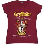 Harry Potter Gryffindor Crest Tailliertes Damen-T-Shirt Burgund XL | S-XXL, Zauberwelt Hogwarts Rundhalsausschnitt Graphic Tee, Geburtstags-Geschenk-Idee für Mom Daughter Schwester