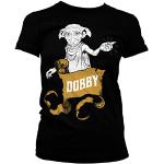 T-shirts noirs Harry Potter Dobby lavable en machine Taille M look fashion pour femme 