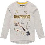 HARRY POTTER - T-Shirt à Manches Longues - Hogwarts - Fille, Gris, 9-10 ans