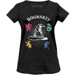 T-shirts noirs à manches courtes Harry Potter Poudlard à manches courtes Taille S look fashion pour femme 