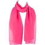 Écharpes en soie rose fushia en polyester Tailles uniques look fashion pour femme 
