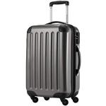 HAUPTSTADTKOFFER Alex - bagage à main, 55 x 35 x 20 cm, 4 rouleaux, 42 litres, valise de voyage, étui rigide, valise à roulettes, valise à bagages cabine, extensible, titane