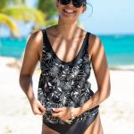 Tankinis noirs en polyester Taille L look chic pour femme 