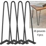 Lot de 4 Pieds Meuble Scandinave 4pcs Pieds Epingle DIY Pieds pour Table  Pied de Chaise avec 4 Protège Pieds hauteur 41 CM diamètre - Cdiscount  Bricolage