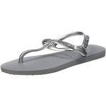 Sandales plates Havaianas gris acier en caoutchouc Pointure 34 look fashion pour femme 