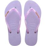 Tongs  Havaianas violettes en caoutchouc à paillettes Pointure 38 look fashion pour femme en promo 