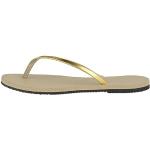 Havaianas 7909690697787, Havaianas Tongs Femme Slim Crystal Glamour Sw, Infradito,Or Sand Gris Light Golden, 33/34 EU