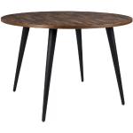 Tables rondes White Label marron laquées en bois recyclé scandinaves 