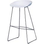 HAY - About a stool bar aas 38 h 85, acier inoxydable / blanc