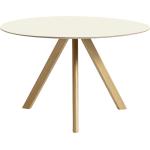 Tables rondes Hay blanc crème laquées en bois diamètre 120 cm scandinaves 