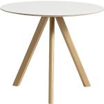 Tables rondes Hay blanches laquées en bois diamètre 90 cm scandinaves en promo 
