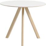 Tables rondes Hay blanches laquées en bois diamètre 90 cm scandinaves en promo 