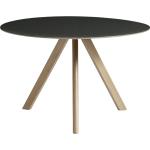 Tables rondes Hay noires laquées en chêne diamètre 120 cm scandinaves 