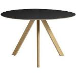 Tables rondes Hay noires laquées en bois diamètre 120 cm scandinaves 