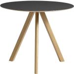 Tables rondes Hay noires laquées en bois diamètre 90 cm scandinaves en promo 