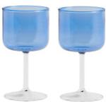 HAY - Tint Verre à vin, bleu / transparent (lot de 2)