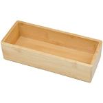 Alsino Boîte en bois de bambou 22 x 9 x 5 cm ouverte avec grand compartiment pour le bureau HB-004 D