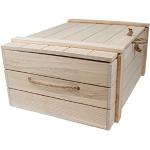 Alsino Grande caisse en bois avec couvercle - 42 x 30 x 18 cm - Boîte de rangement Haute qualité naturelle avec corde - Bricolage Maison & Loisirs Caisse (HB-007 A)