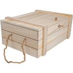 Alsino Grande caisse en bois avec couvercle - 36 x 26 x 15 cm - Boîte de rangement Haute qualité naturelle avec corde - Bricolage Maison & Loisirs Caisse (HB-007 B)