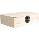 Alsino Boîte de rangement naturelle - En bois - Avec couvercle - 15 x 10,5 x 4 cm - Idéale comme boîte de souvenirs ou boîte cadeau - HB-008 E