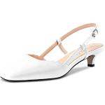 Sandales à talons blanches à élastiques Pointure 44 classiques pour femme 
