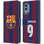 Head Case Designs sous Licence Officielle FC Barcelona Robert Lewandowski 2023/24 Joueurs Home Kit Coque en Cuir à Portefeuille Compatible avec Nokia X30