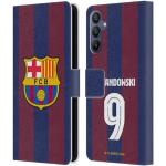 Head Case Designs sous Licence Officielle FC Barcelona Robert Lewandowski 2023/24 Joueurs Home Kit Coque en Cuir à Portefeuille Compatible avec Samsung Galaxy A15