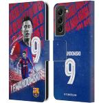 Head Case Designs sous Licence Officielle FC Barcelona Robert Lewandowski 2023/24 Première Équipe Coque en Cuir à Portefeuille Compatible avec Samsung Galaxy S22+ 5G
