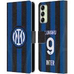 Head Case Designs sous Licence Officielle Inter Milan Romelu Lukaku 2022/23 Joueurs Home Kit Coque en Cuir à Portefeuille Compatible avec Samsung Galaxy A14 / 5G