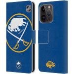 Head Case Designs sous Licence Officielle NHL Énorme Buffalo Sabres Coque en Cuir à Portefeuille Compatible avec Apple iPhone 15 Pro