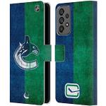 Head Case Designs sous Licence Officielle NHL Moitié en détresse Vancouver Canucks Coque en Cuir à Portefeuille Compatible avec Samsung Galaxy A73 5G (2022)