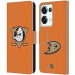 Head Case Designs sous Licence Officielle NHL Plaine Anaheim Ducks Coque en Cuir à Portefeuille Compatible avec Oppo Reno8 Pro