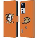 Head Case Designs sous Licence Officielle NHL Plaine Anaheim Ducks Coque en Cuir à Portefeuille Compatible avec Xiaomi 12T Pro