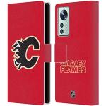 Head Case Designs sous Licence Officielle NHL Plaine Calgary Flames Coque en Cuir à Portefeuille Compatible avec Xiaomi 12