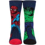 HEAT HOLDERS SOCKSHOP Homme 1.6 TOG Lite Marvel Hulk et Spider-Man Chaussettes thermiques Paquet de 1 Marine 39-45
