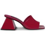 Sabots de créateur Dolce & Gabbana Dolce rouges à logo en cuir à talons aiguilles à bouts carrés à élastiques Pointure 36 look fashion pour femme 