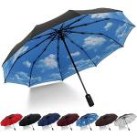 Parapluies pliants bleu ciel à motif voitures coupe-vents Taille M look fashion pour femme 